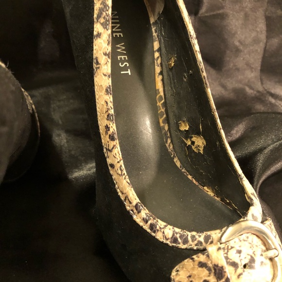 😊Black & snakeskin heels - Picture 6 of 7